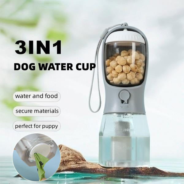 Portable Pet Water Bottle - Food, Water & Bag Dispenser