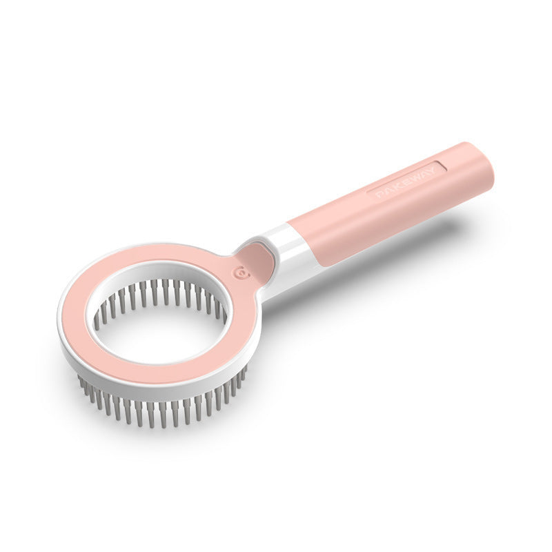 one pet comb white and pink horizontal view