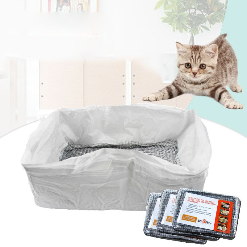 Cat Litter Bag Set - Durable Mats, Strainers & Accessories