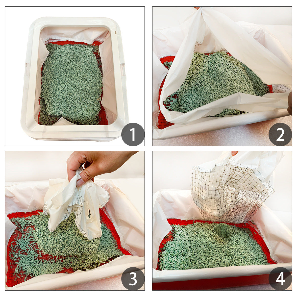 Cat Litter Bag Set - Durable Mats, Strainers & Accessories